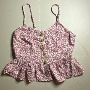 Women’s Pink Floral Crop Top